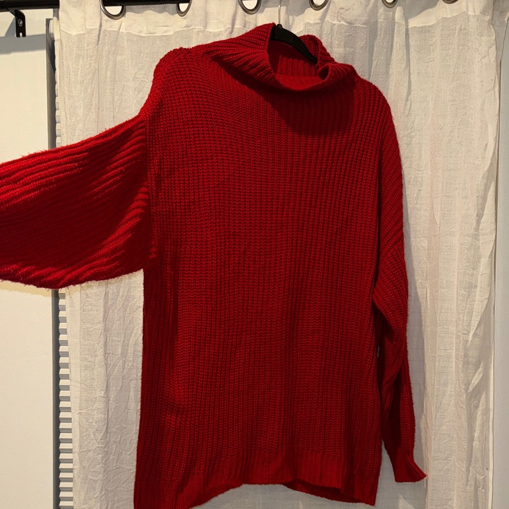 American Rag Red Cowl Neck Sweater - Picture 2 of 4